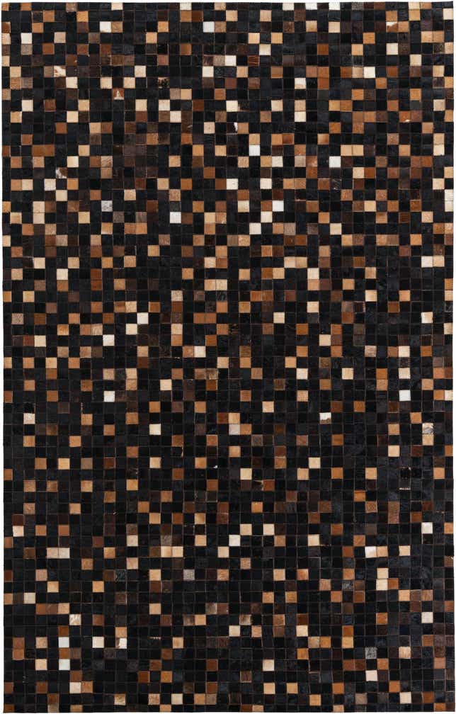 5' 1 x 8' Cowhide Leather Rug
