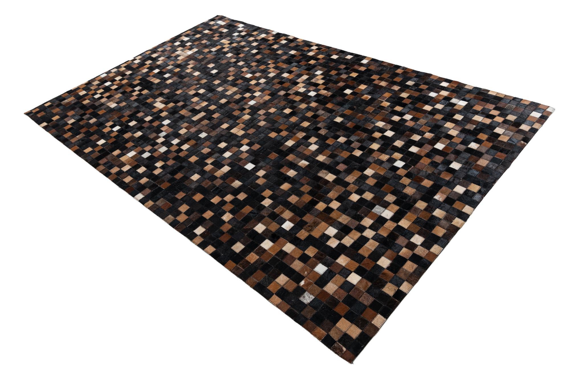 5' 1 x 7' 10 Cowhide Leather Rug