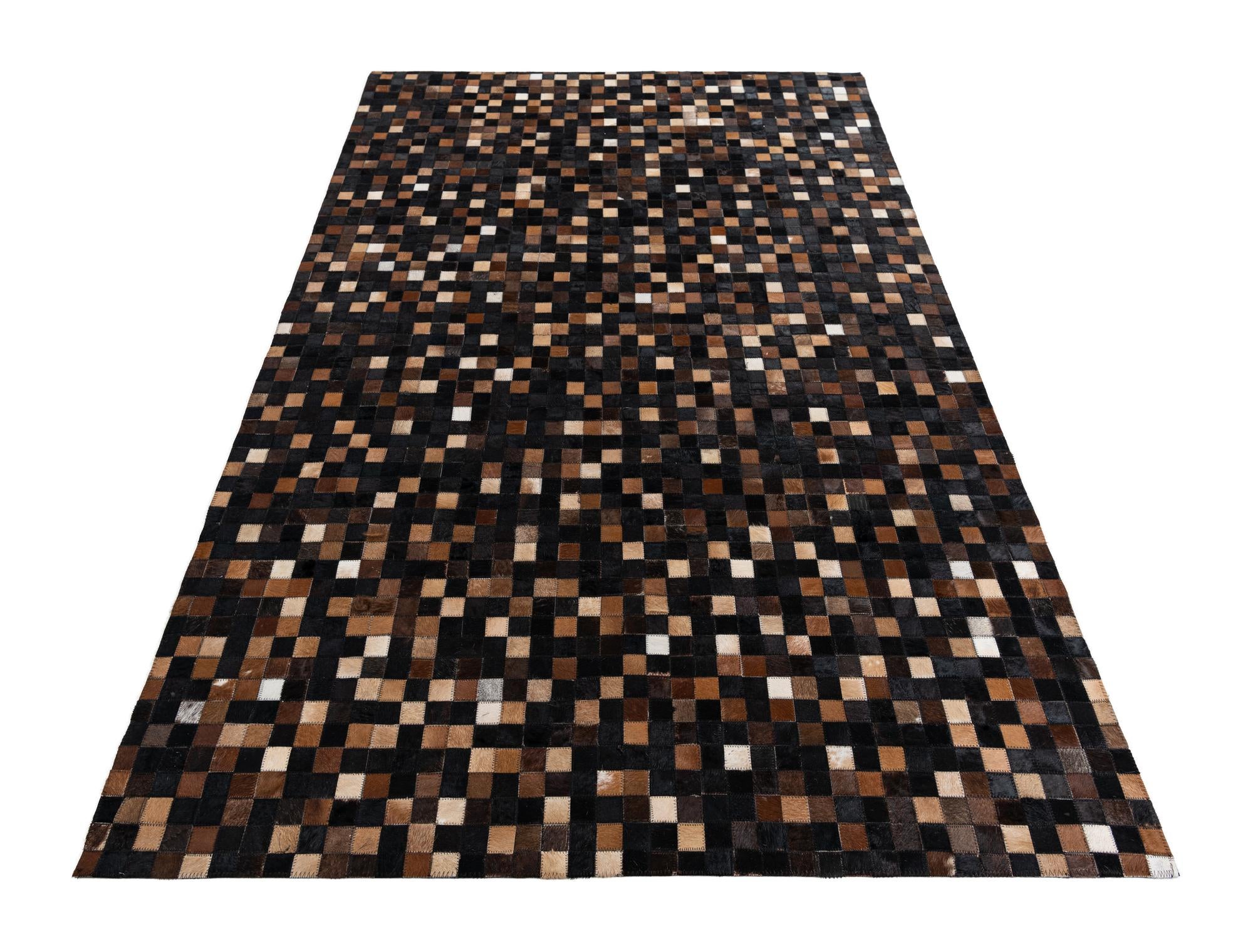 5' 1 x 7' 10 Cowhide Leather Rug