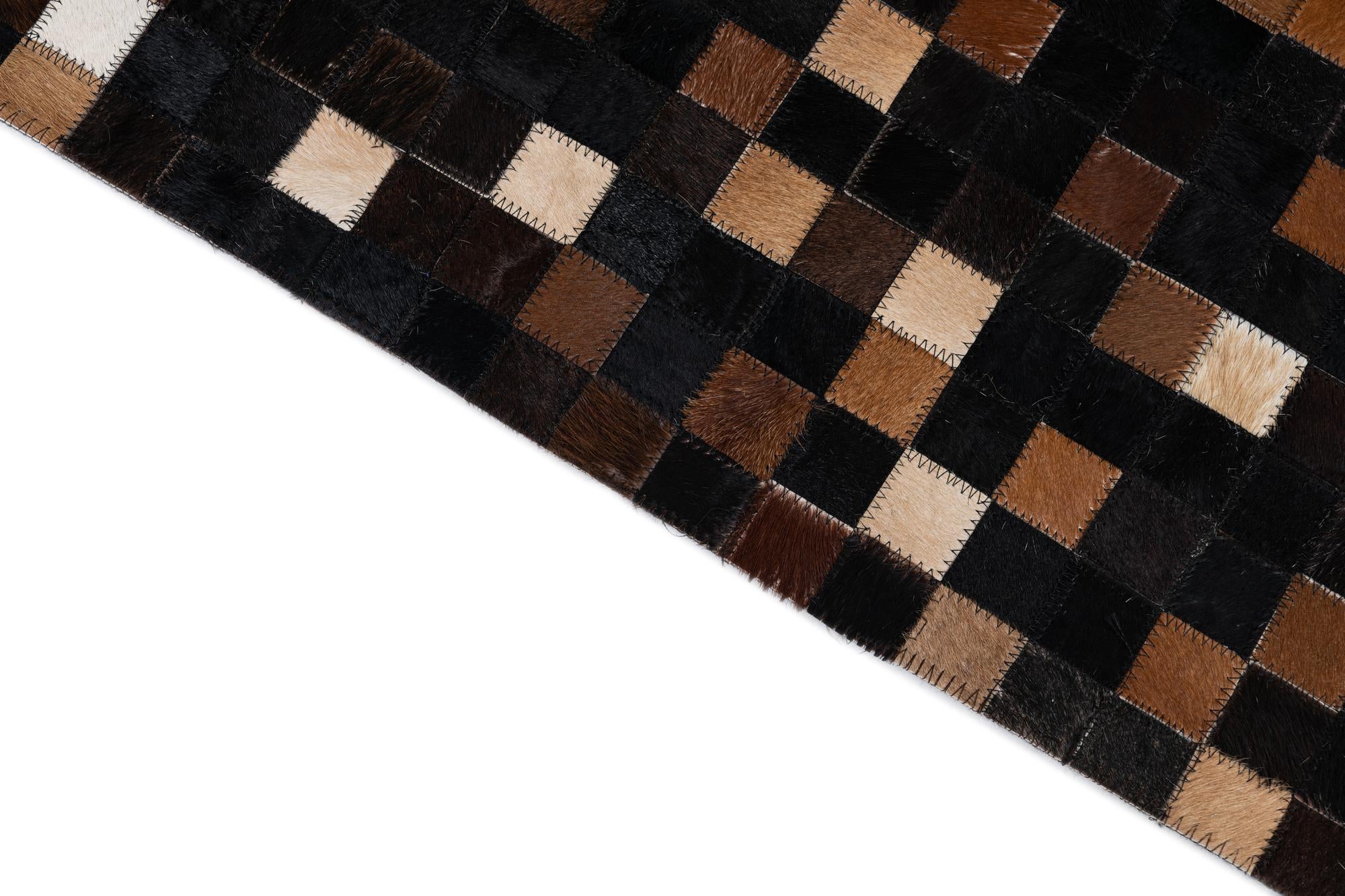 5' 1 x 7' 10 Cowhide Leather Rug