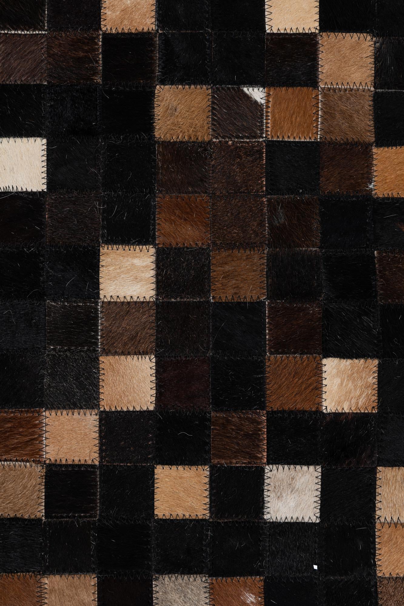 5' 1 x 7' 10 Cowhide Leather Rug