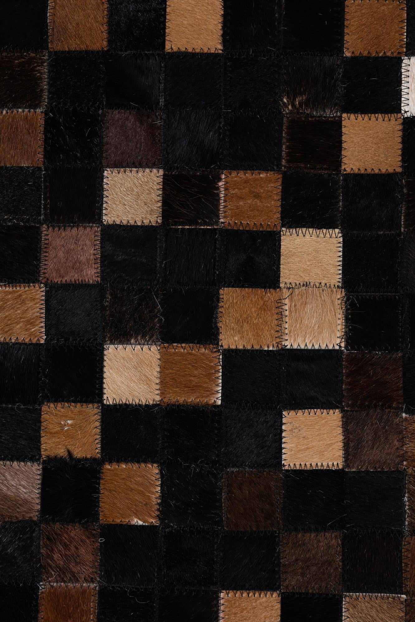 5' 1 x 7' 10 Cowhide Leather Rug