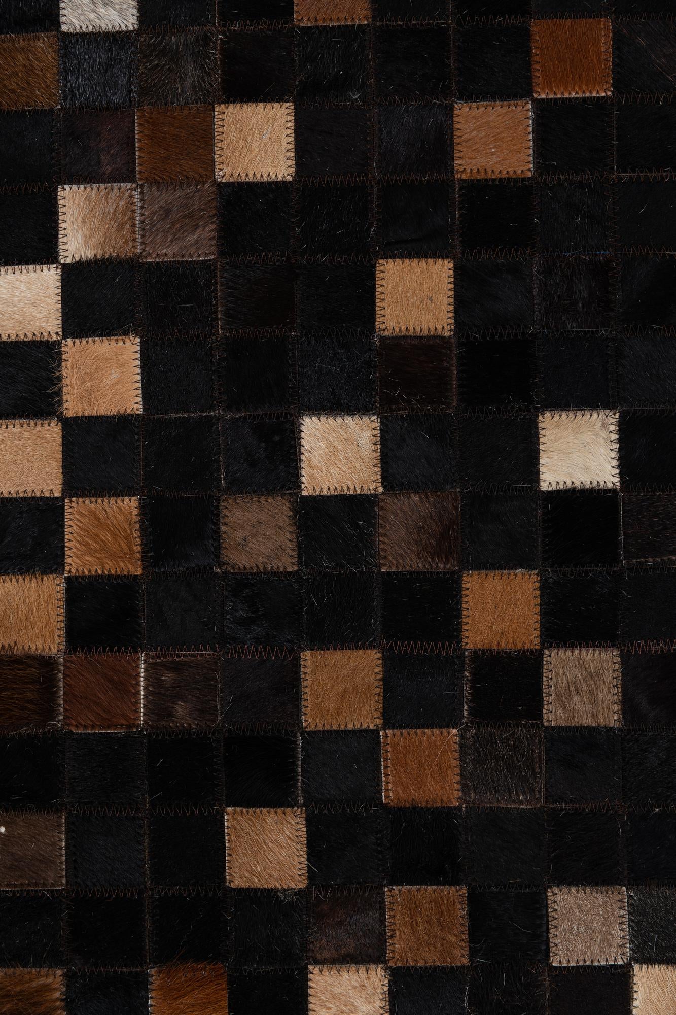 5' 1 x 8' Cowhide Leather Rug