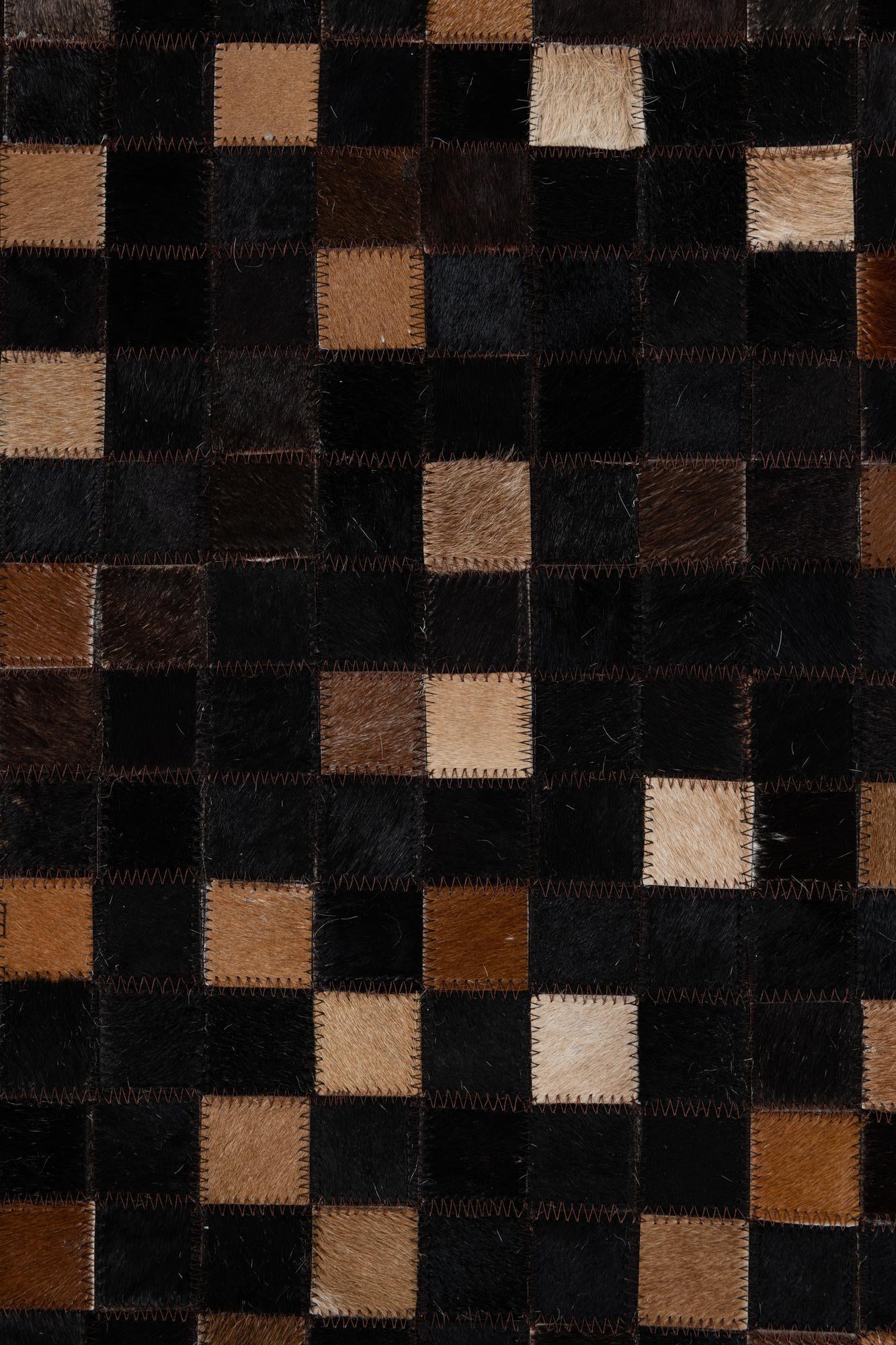 5' 1 x 8' Cowhide Leather Rug