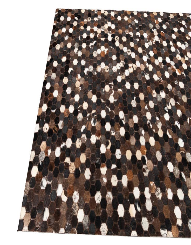 Detail image of 5' 1 x 8' Cowhide Leather Rug