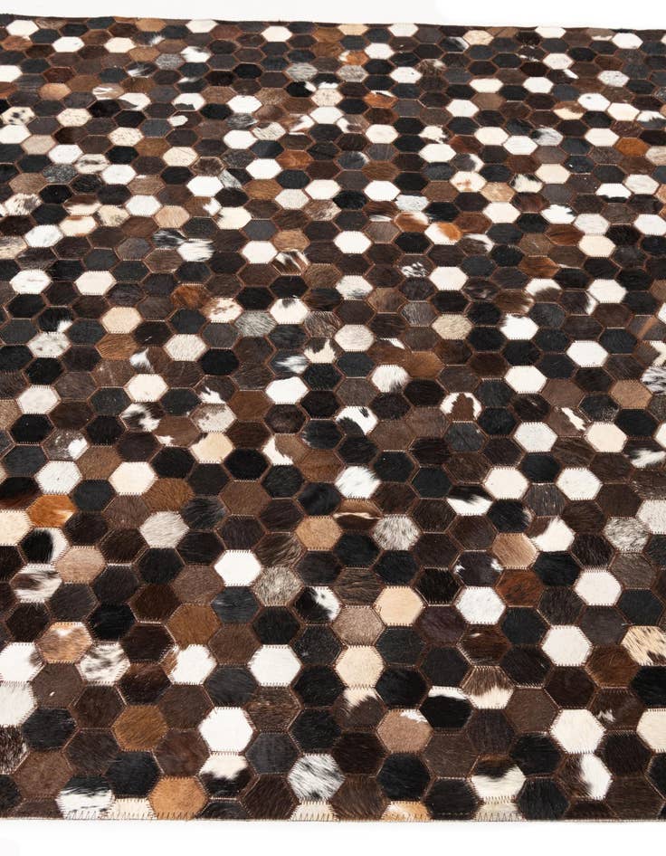 Detail image of 5' 1 x 8' Cowhide Leather Rug
