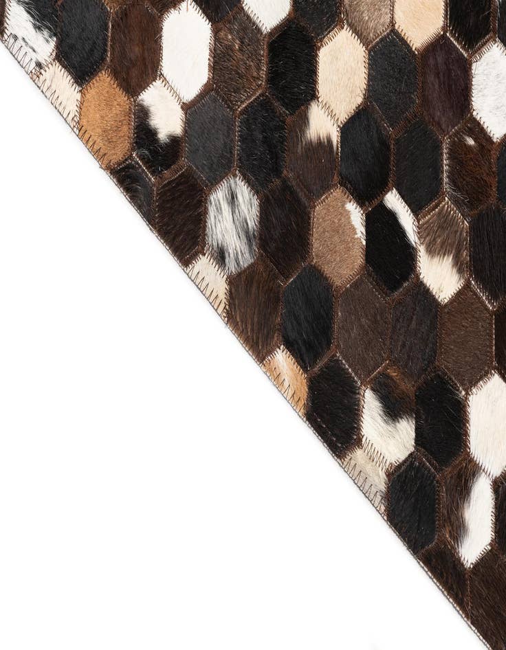 Detail image of 5' 1 x 8' Cowhide Leather Rug