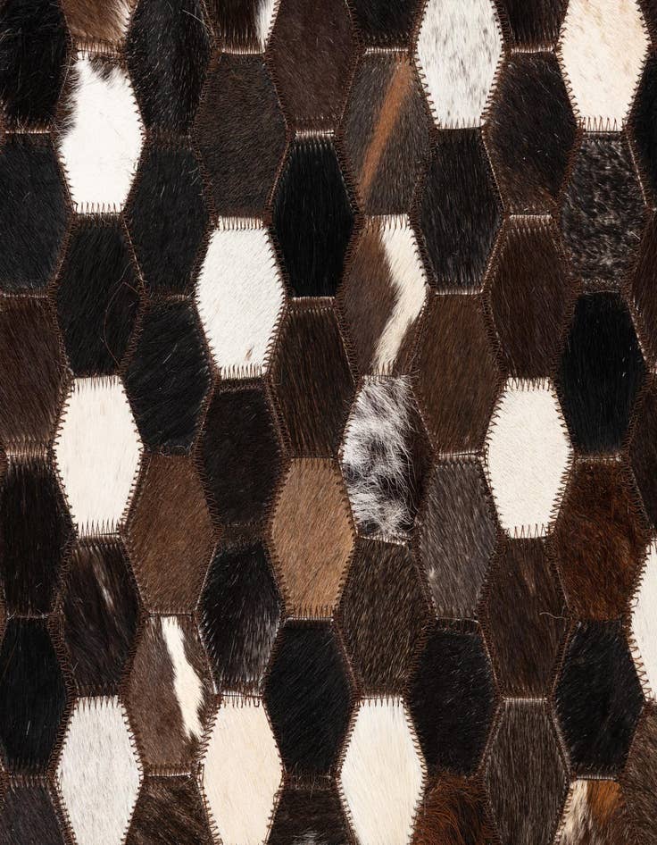 Detail image of 5' 1 x 8' Cowhide Leather Rug