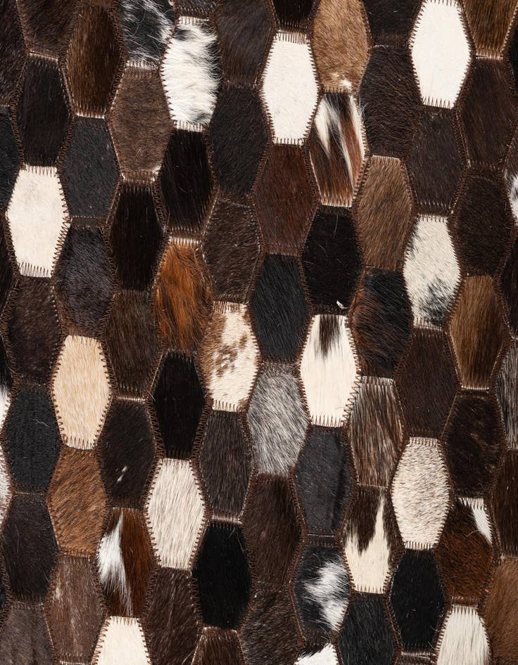 Detail image of 5' 1 x 8' Cowhide Leather Rug