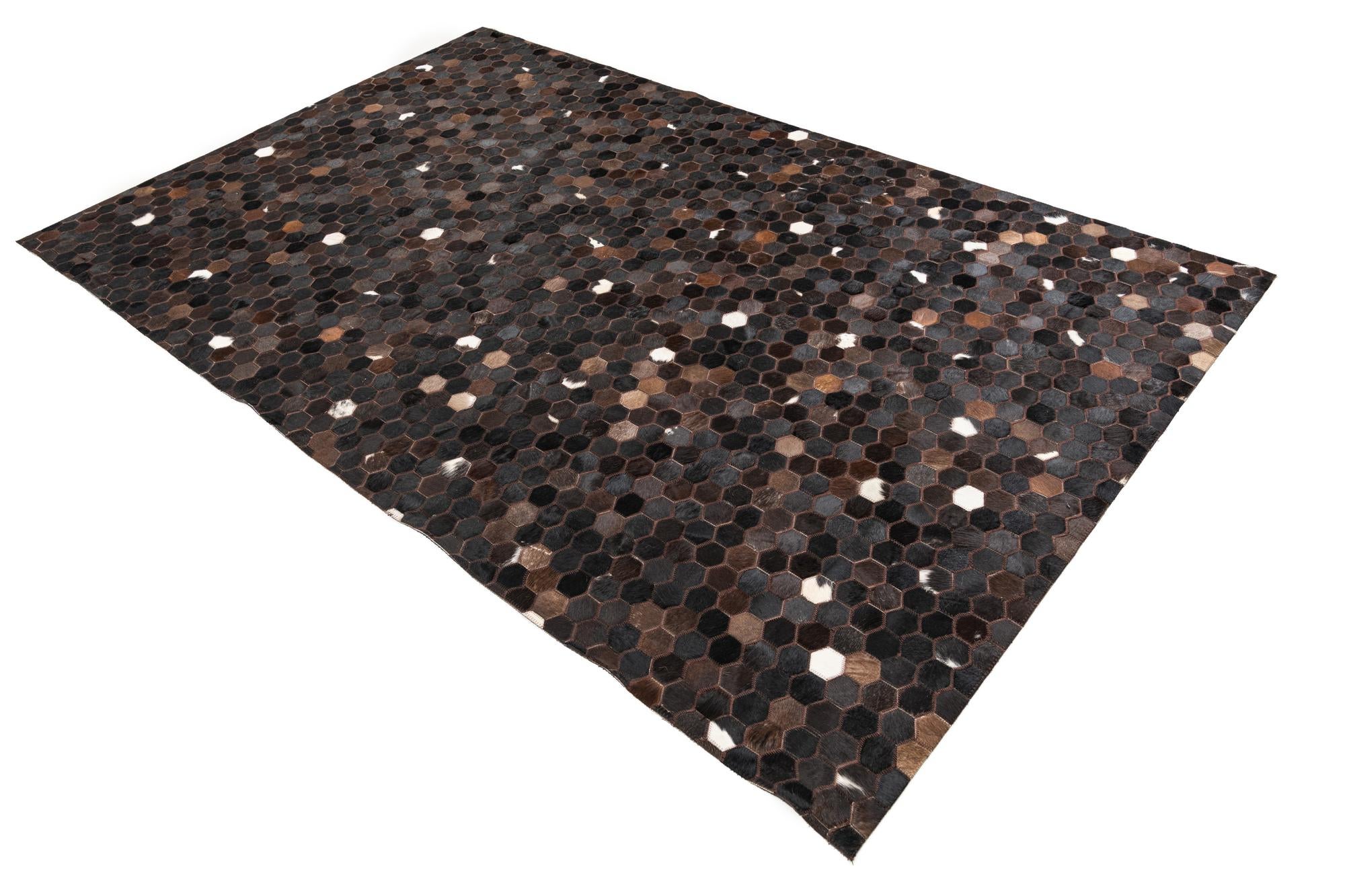 5' 1 x 8' Cowhide Leather Rug