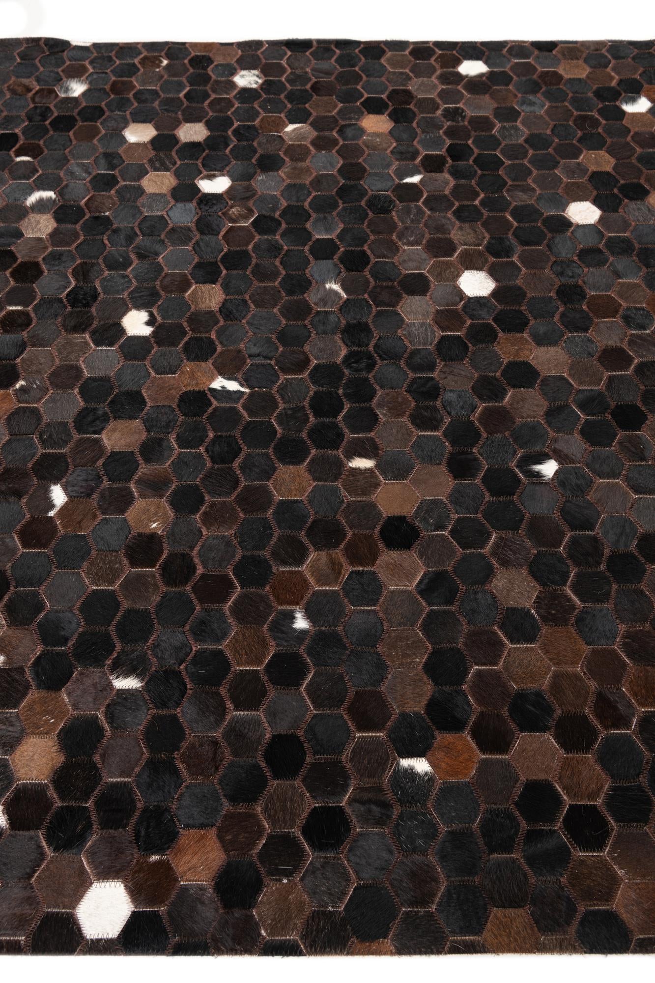 5' 1 x 8' Cowhide Leather Rug