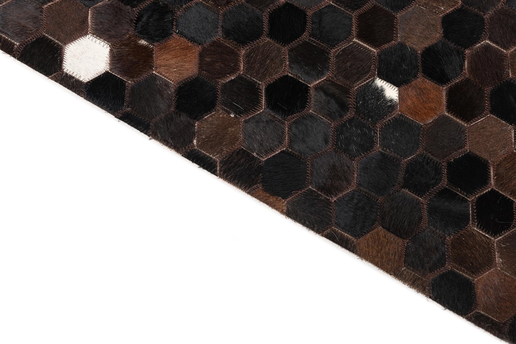 5' 1 x 8' Cowhide Leather Rug