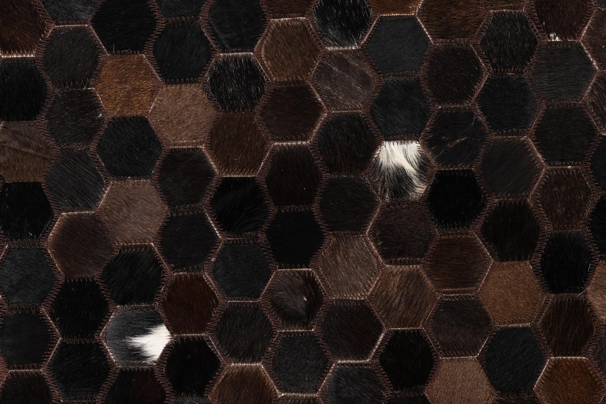 5' 1 x 8' Cowhide Leather Rug