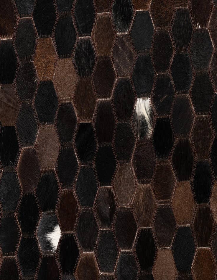 Detail image of 5' 1 x 8' Cowhide Leather Rug