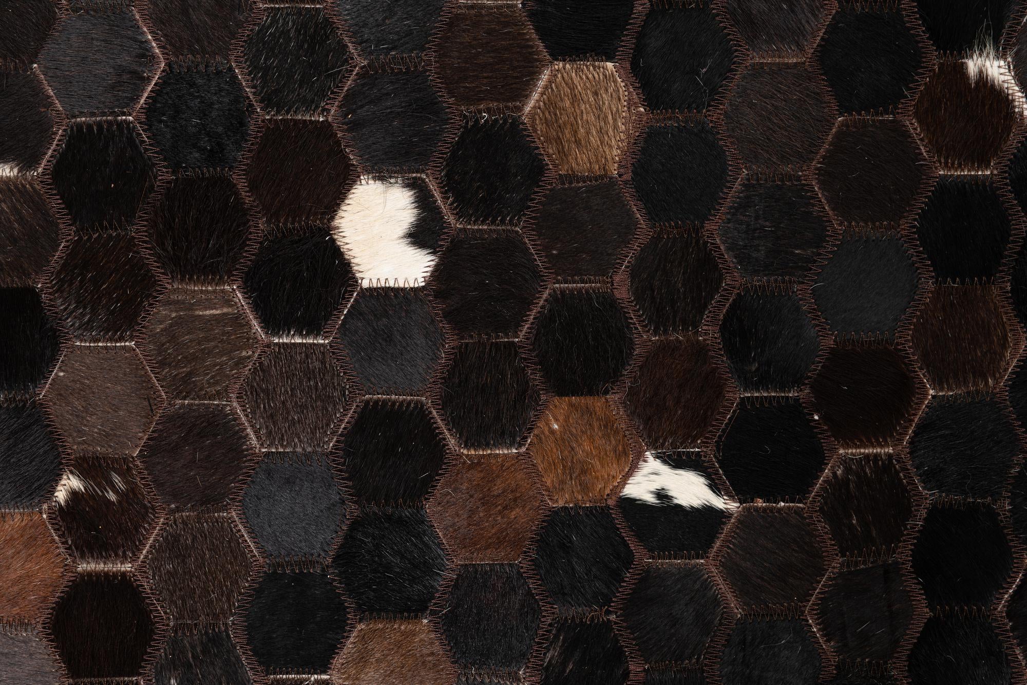 5' 1 x 8' Cowhide Leather Rug