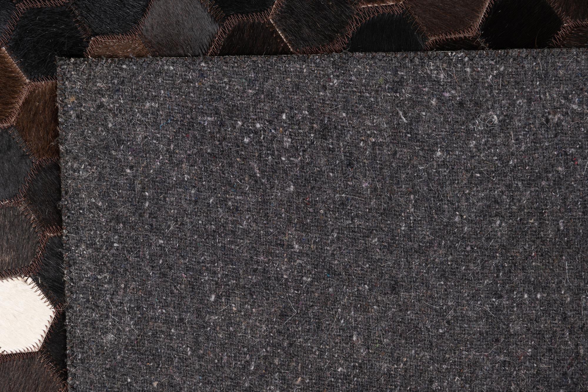 5' 1 x 8' Cowhide Leather Rug