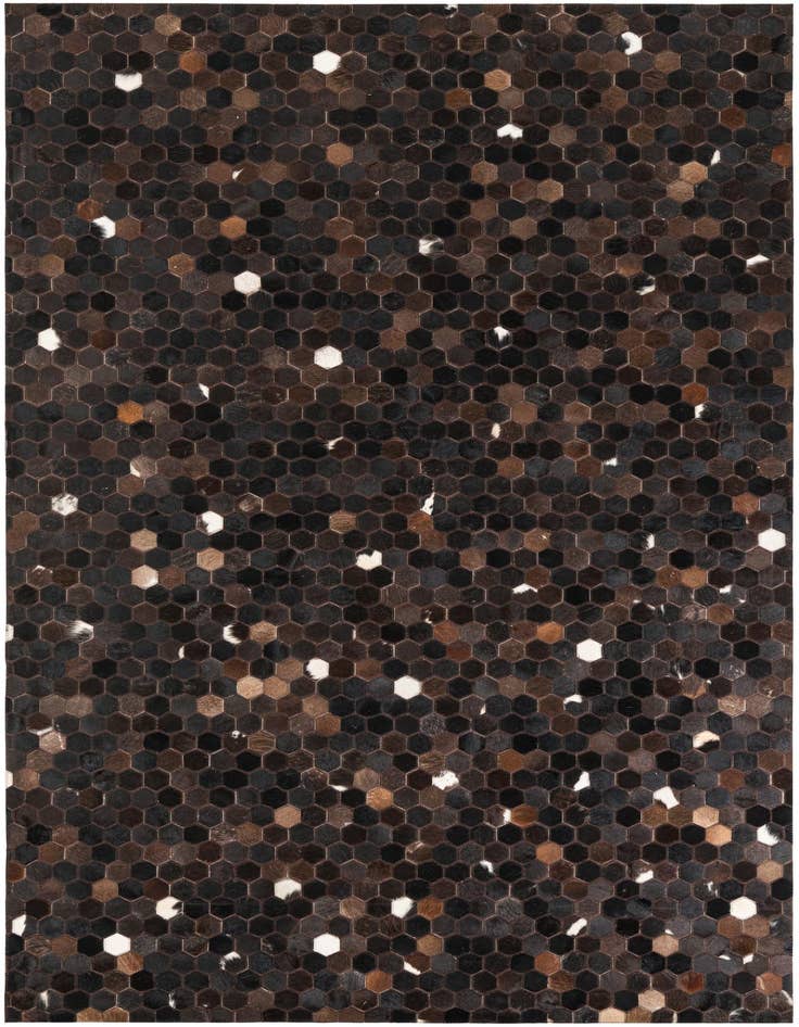 Detail image of 5' 1 x 8' Cowhide Leather Rug