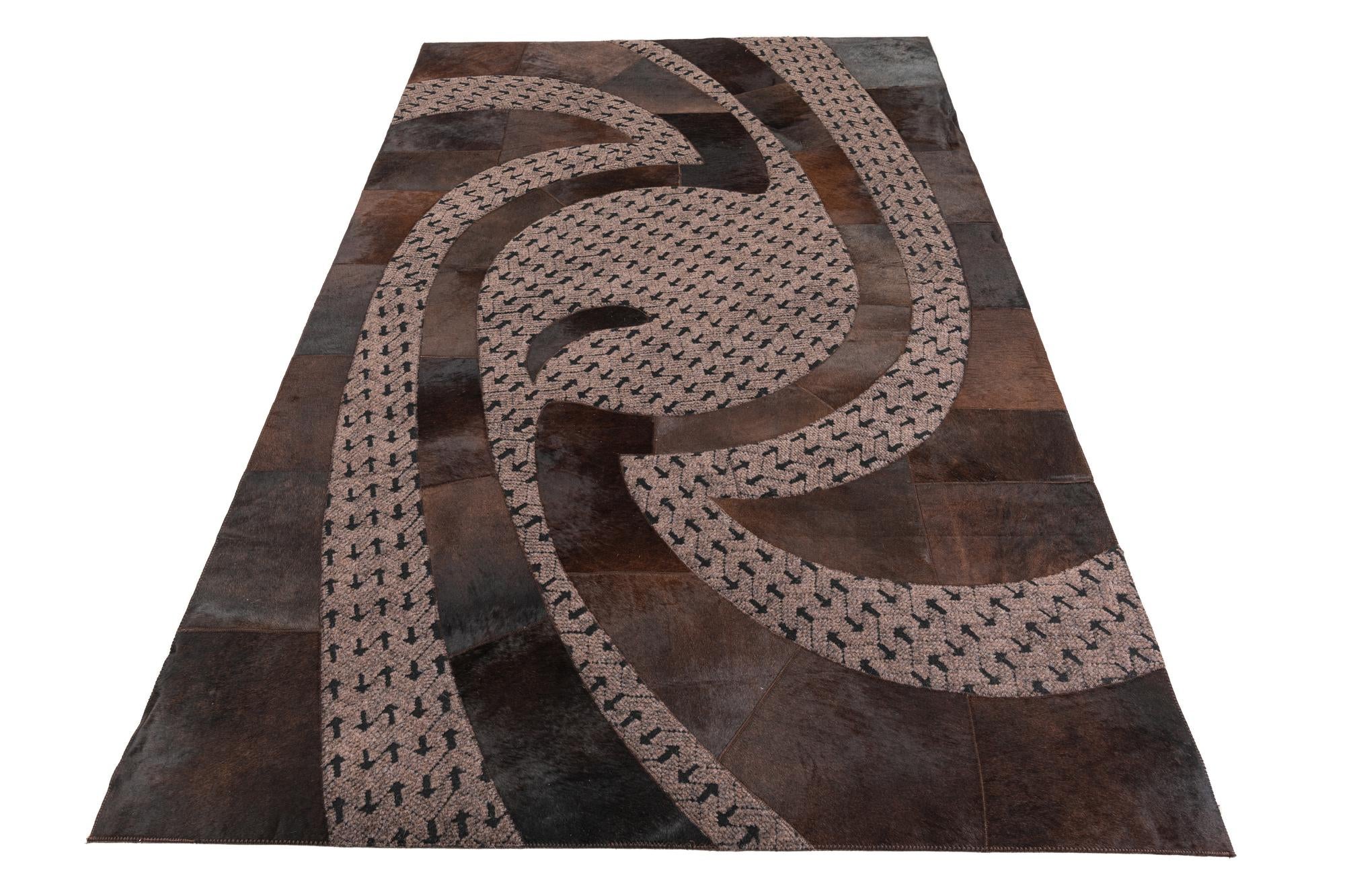 5' x 8' Cowhide Leather Rug