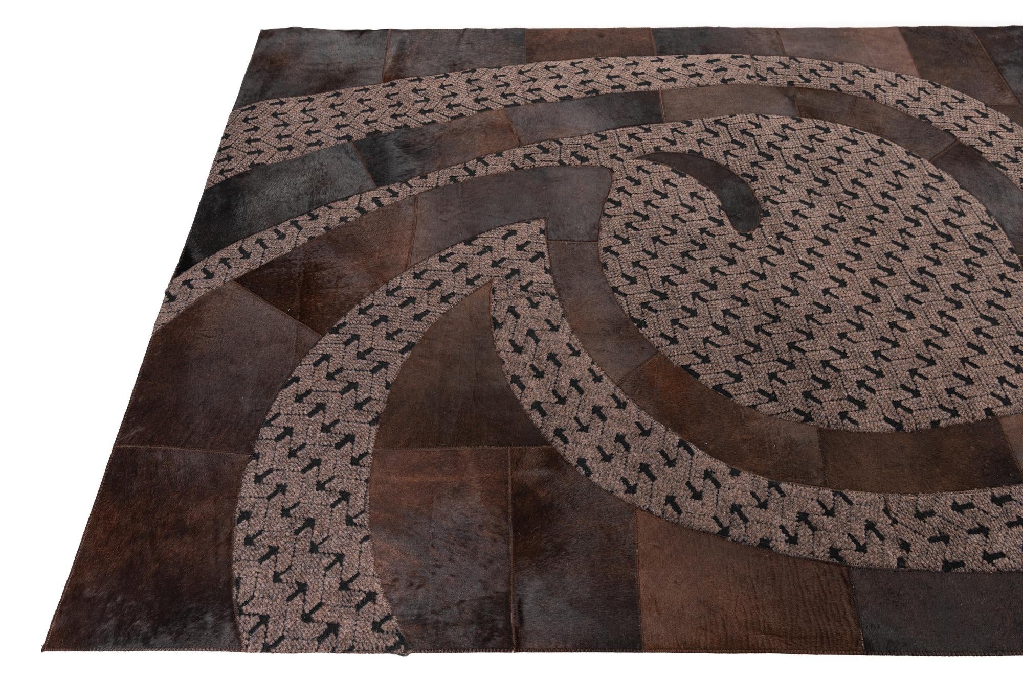 5' x 8' Cowhide Leather Rug