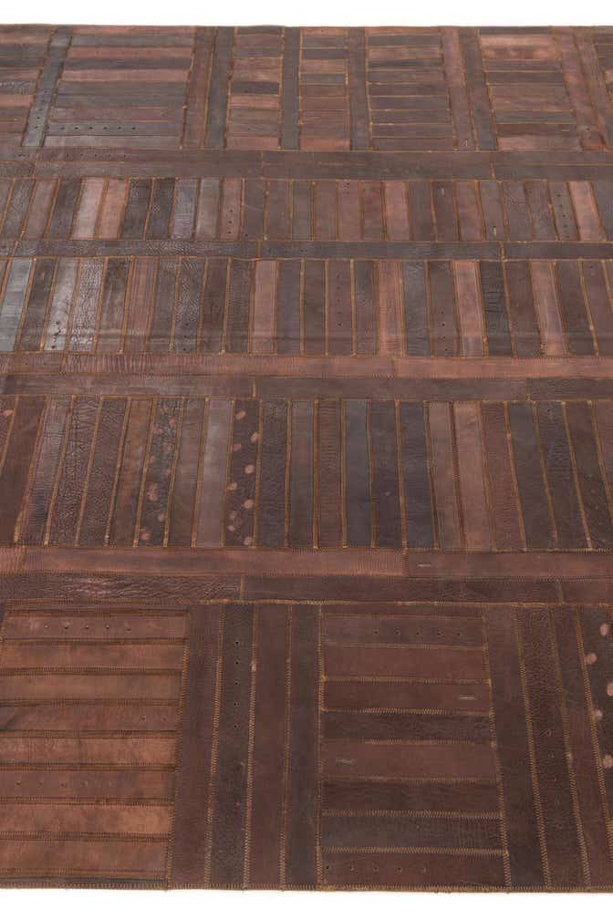5' 3 x 7' 9 Cowhide Leather Rug