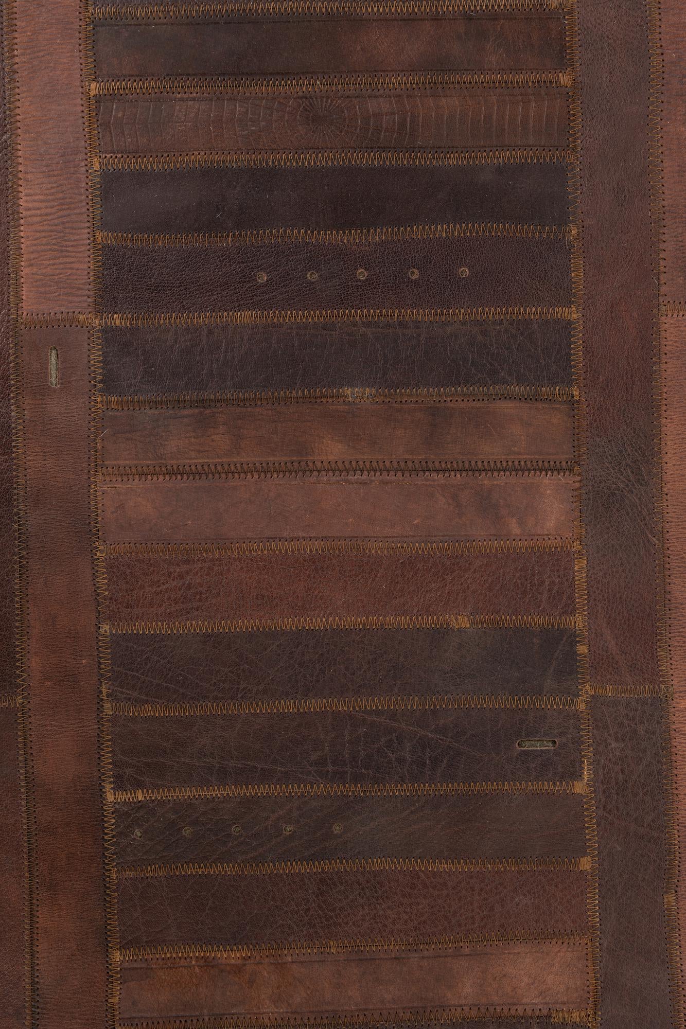 5' 3 x 7' 9 Cowhide Leather Rug