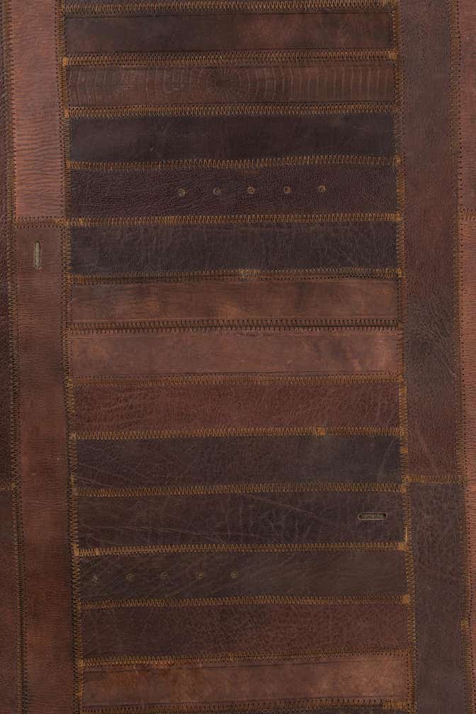 5' 3 x 7' 9 Cowhide Leather Rug