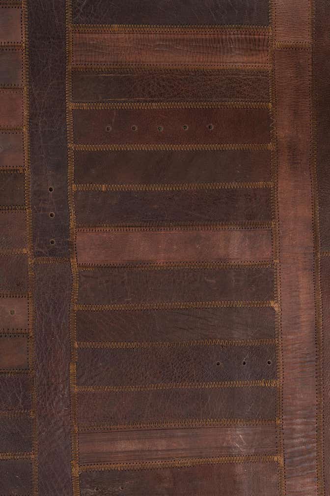 5' 3 x 7' 9 Cowhide Leather Rug