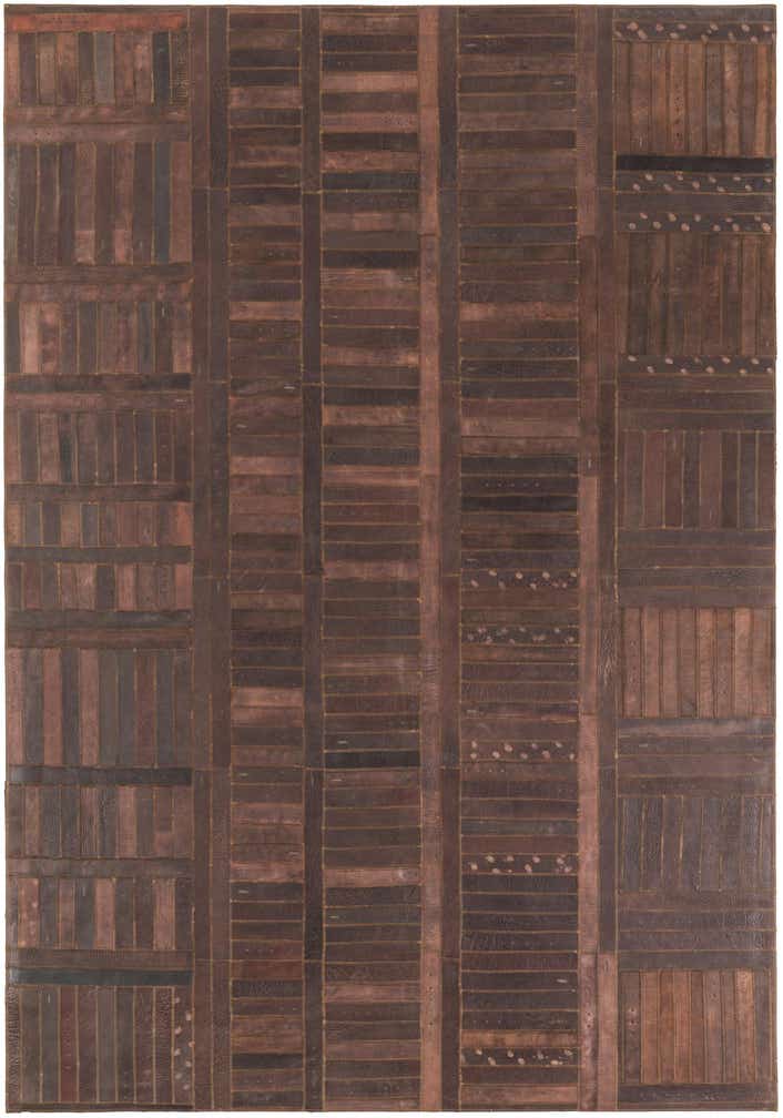 5' 3 x 7' 9 Cowhide Leather Rug