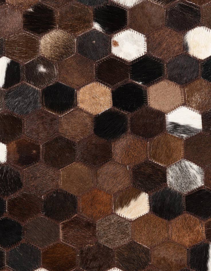 Detail image of 5' 1 x 8' 1 Cowhide Leather Rug