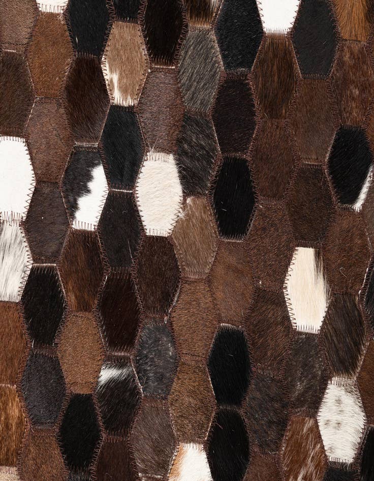 Detail image of 5' 1 x 8' 1 Cowhide Leather Rug