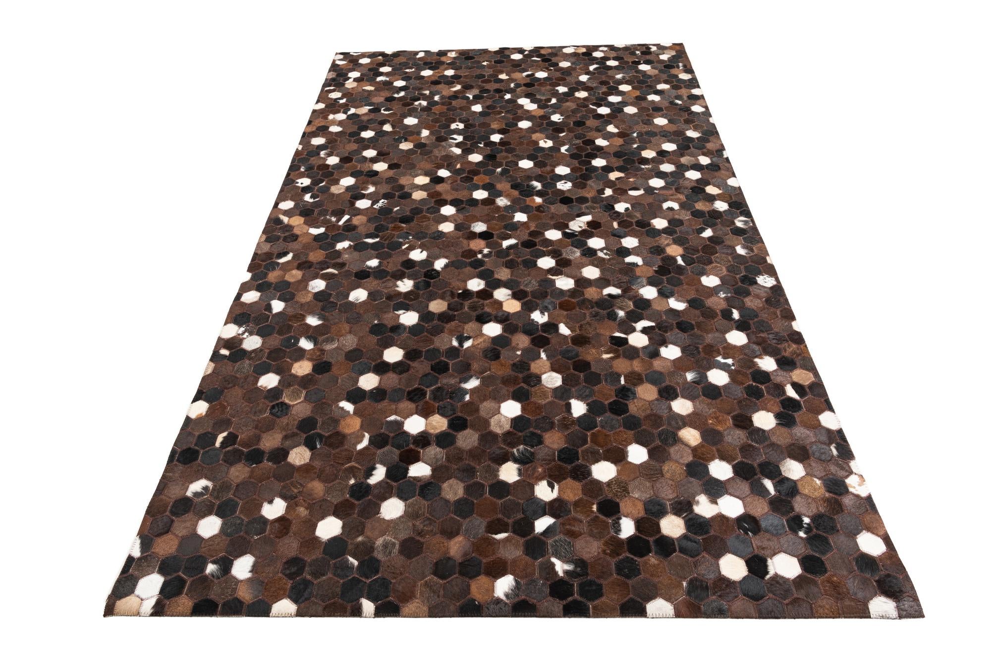 5' x 8' 1 Cowhide Leather Rug