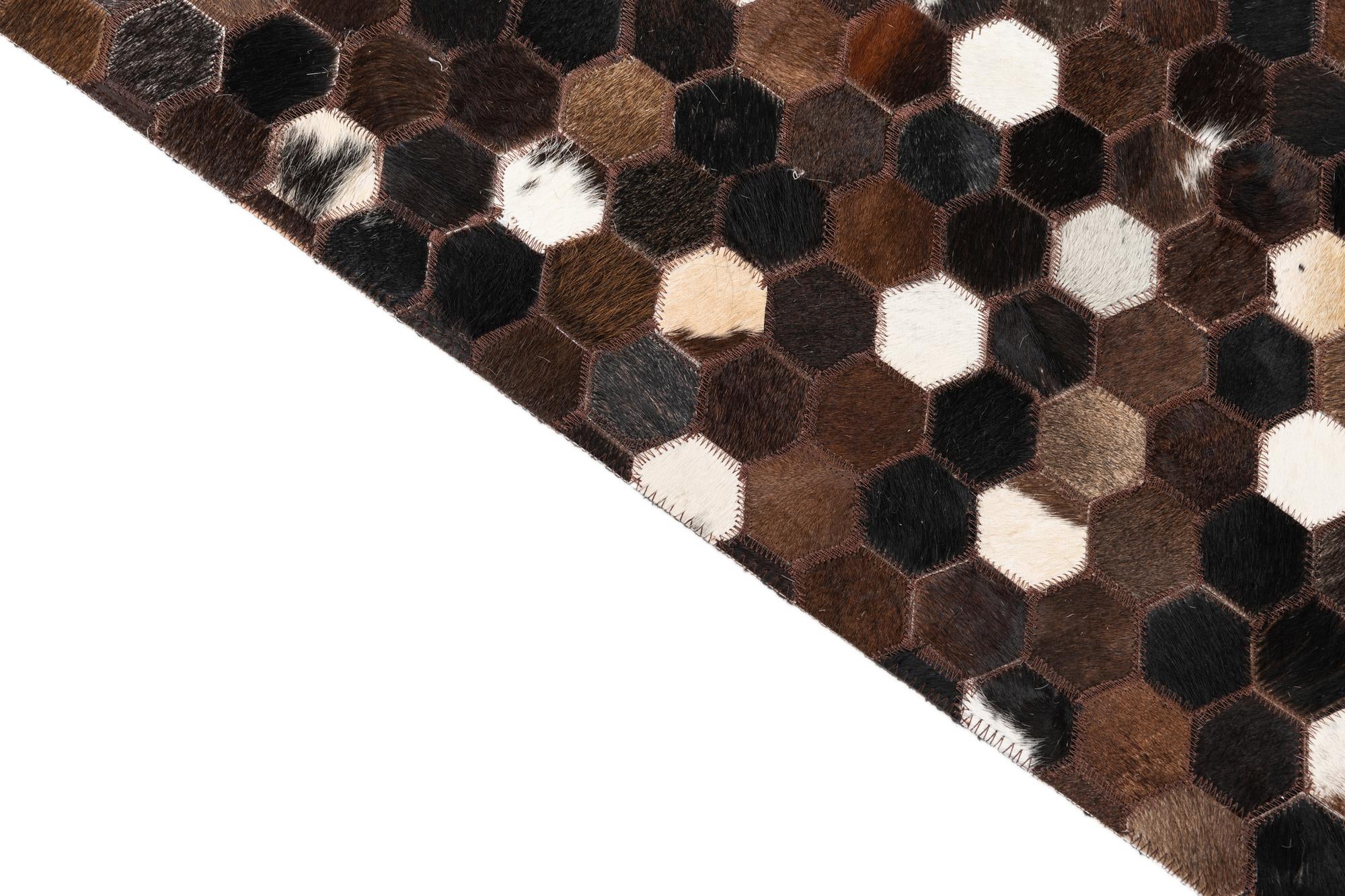 5' x 8' 1 Cowhide Leather Rug