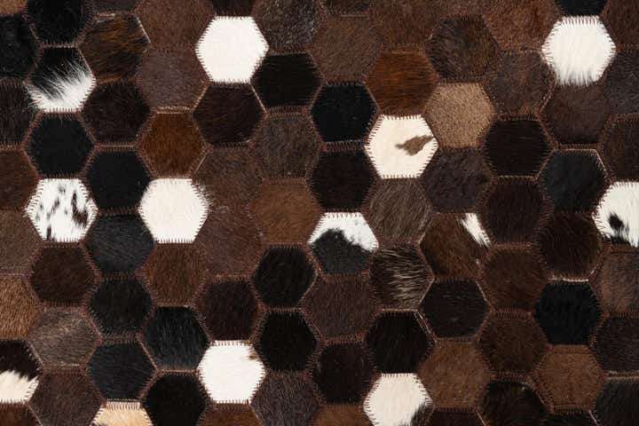 5' x 8' 1 Cowhide Leather Rug