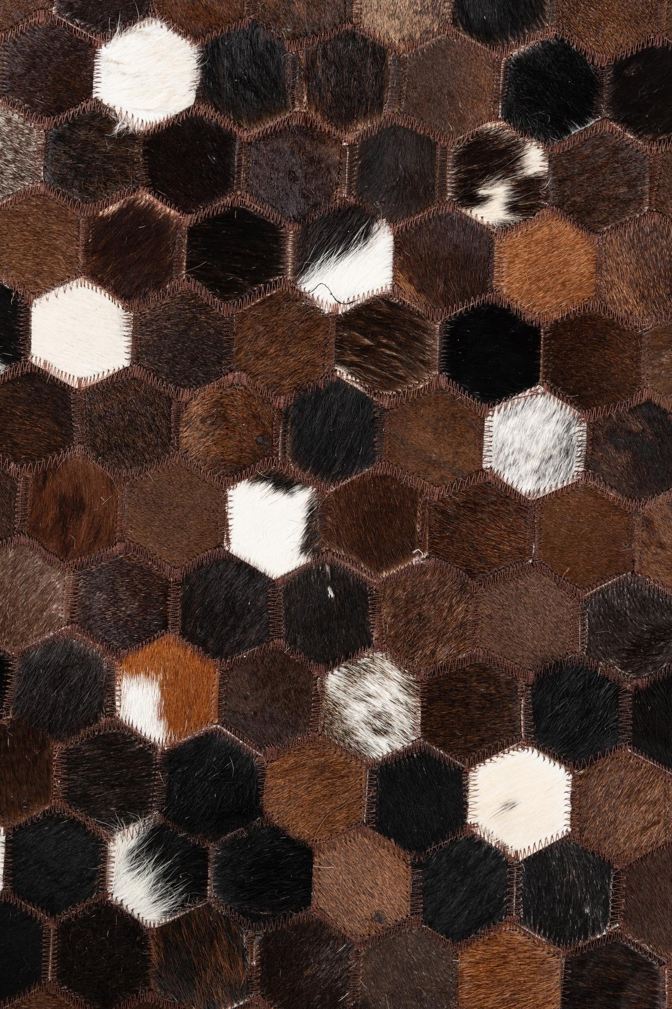 5' x 8' 1 Cowhide Leather Rug