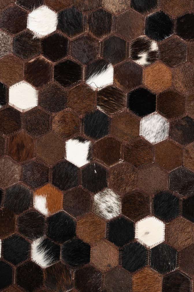 5' x 8' 1 Cowhide Leather Rug