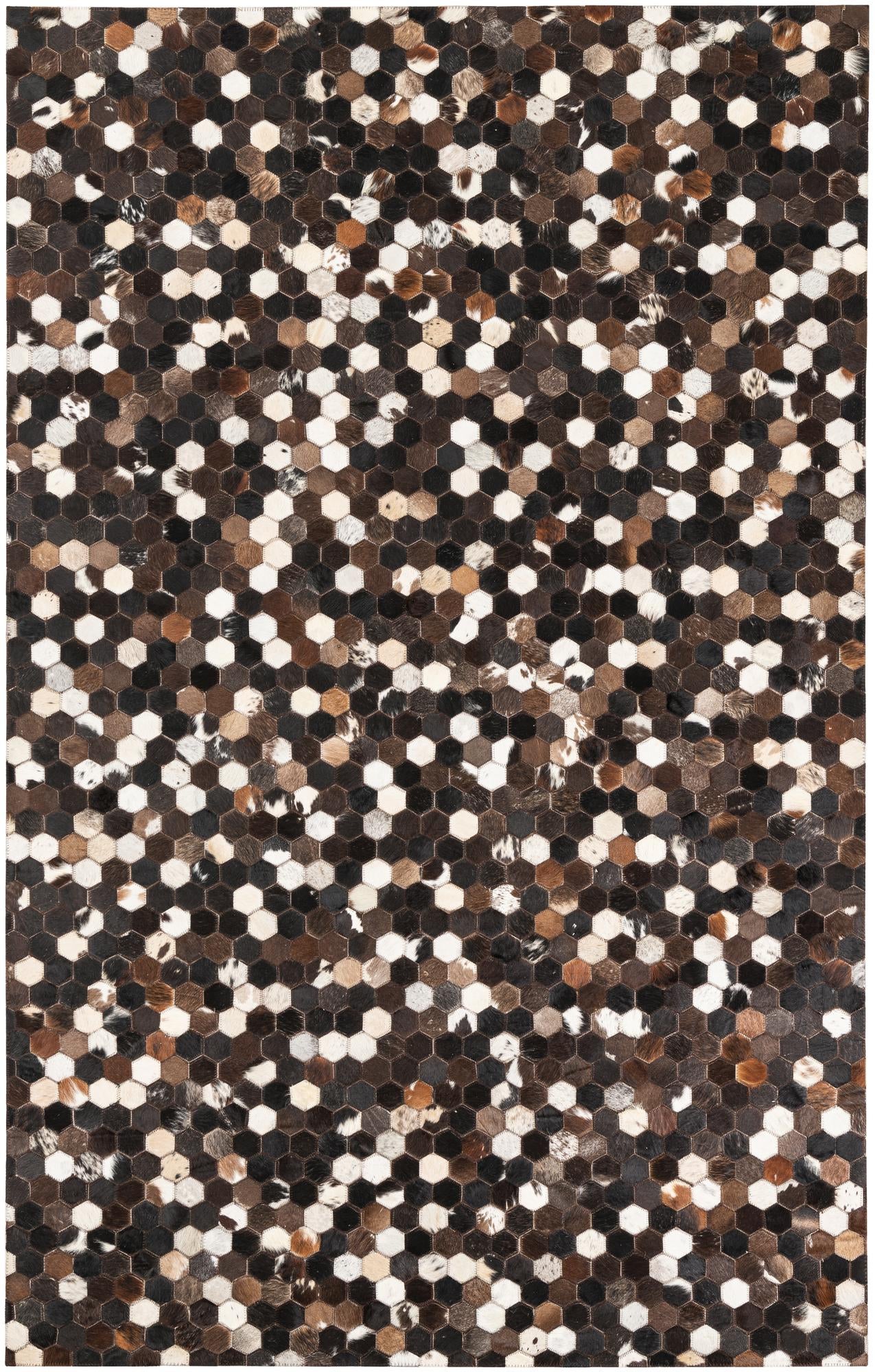 5' 1 x 8' 1 Cowhide Leather Rug