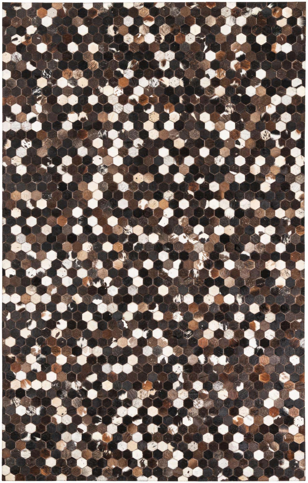 5' 1 x 8' 1 Cowhide Leather Rug