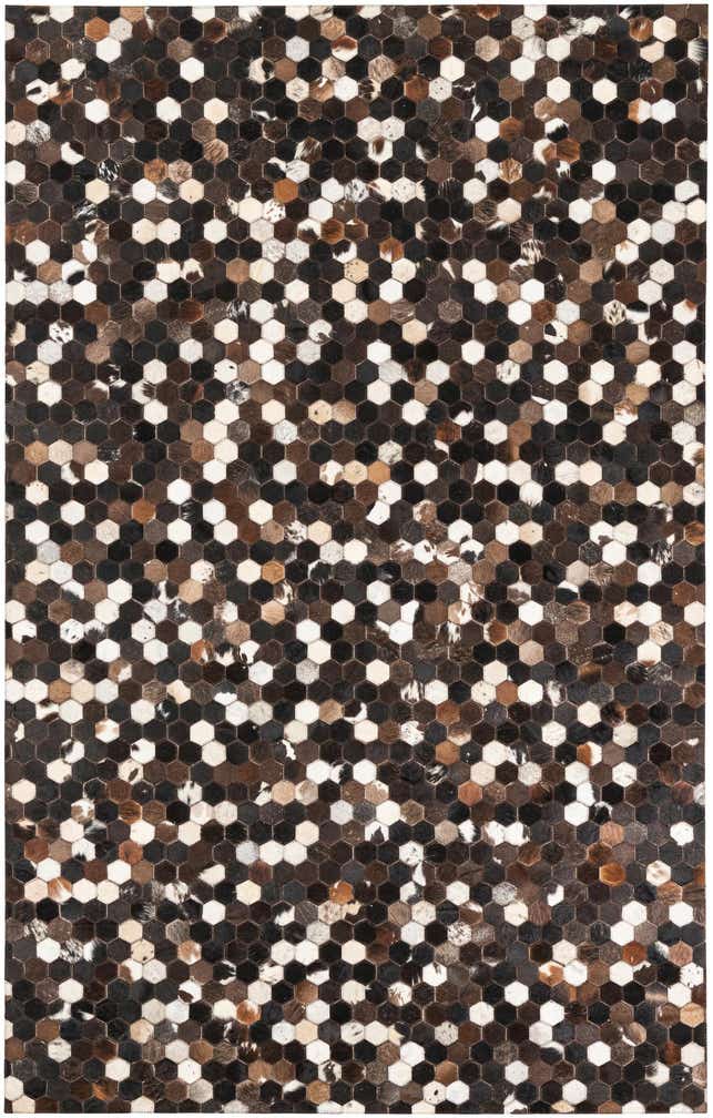 5' 1 x 8' 1 Cowhide Leather Rug