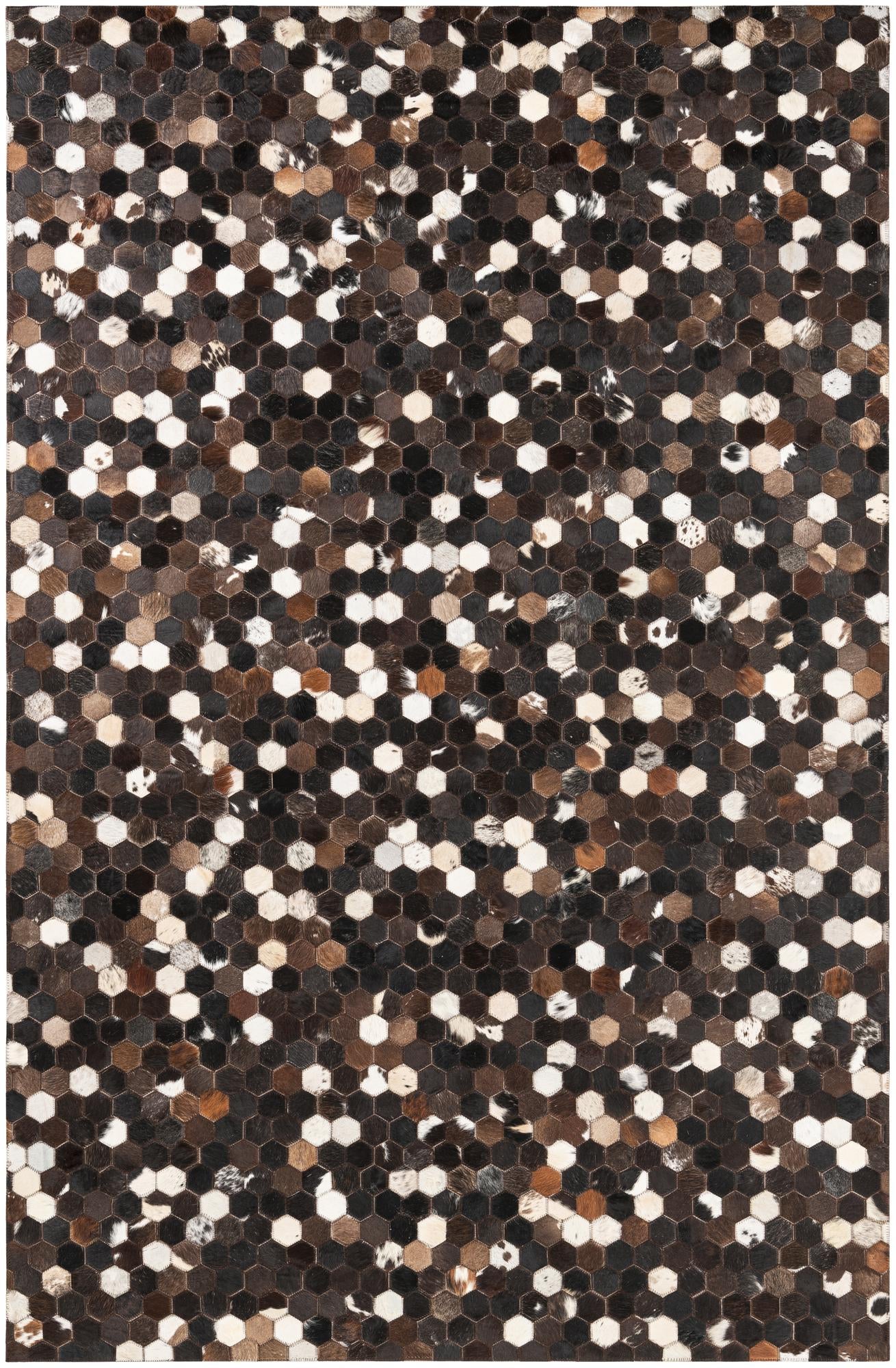 5' 1 x 7' 10 Cowhide Leather Rug