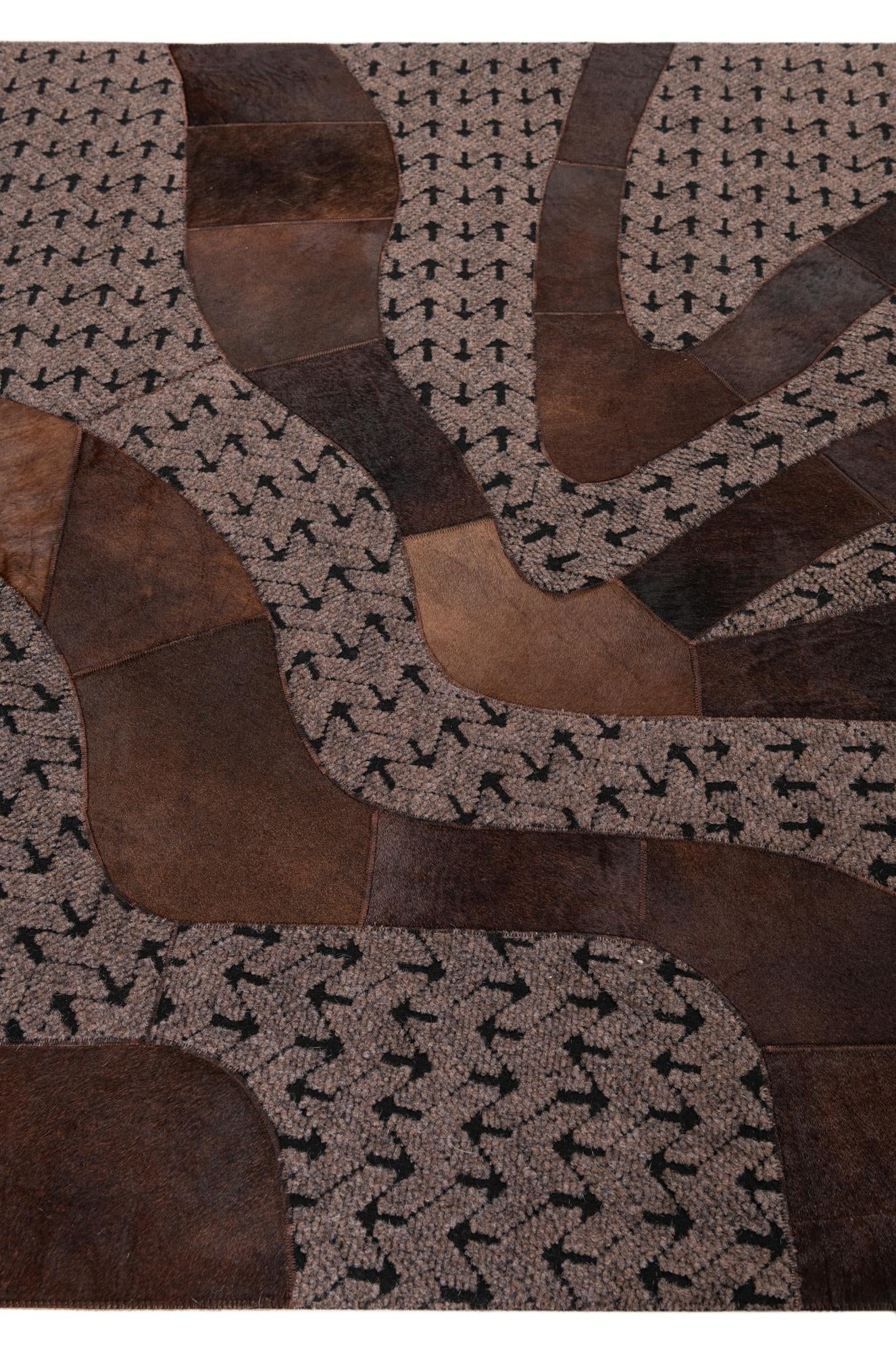 5' x 8' Cowhide Leather Rug