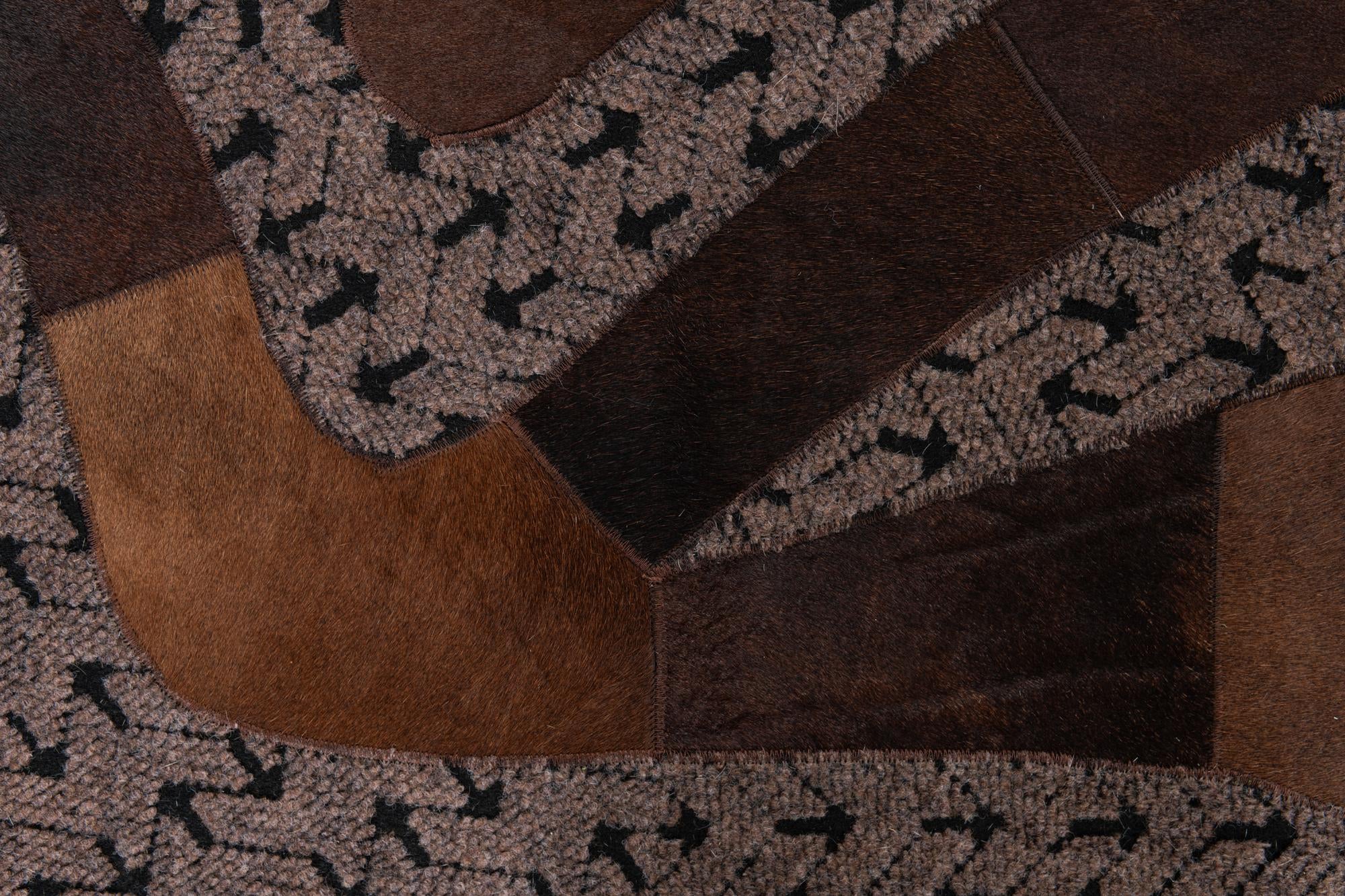 5' x 8' Cowhide Leather Rug