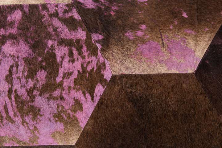 3' 8 x 5' 3 Cowhide Leather Rug