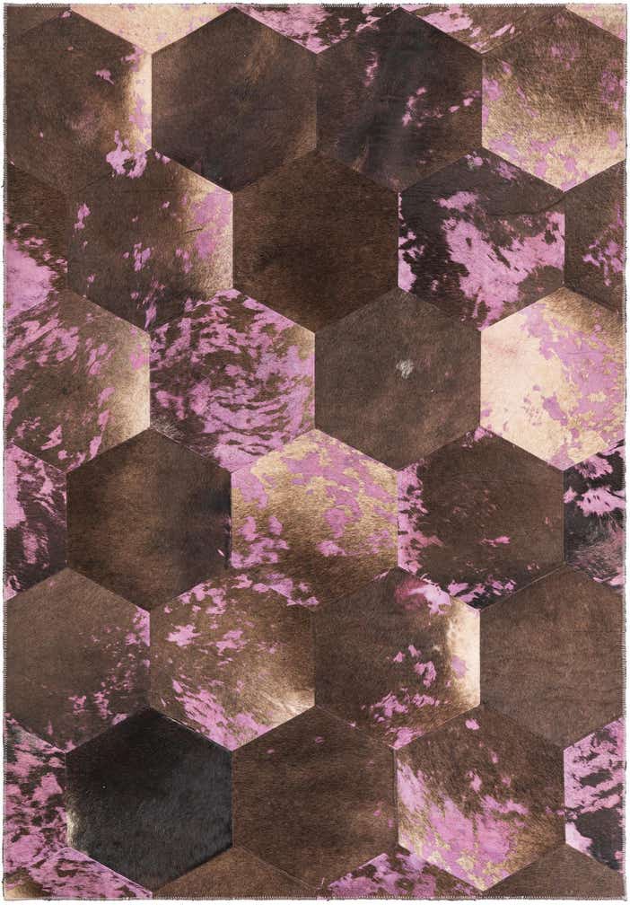 3' 8 x 5' 3 Cowhide Leather Rug