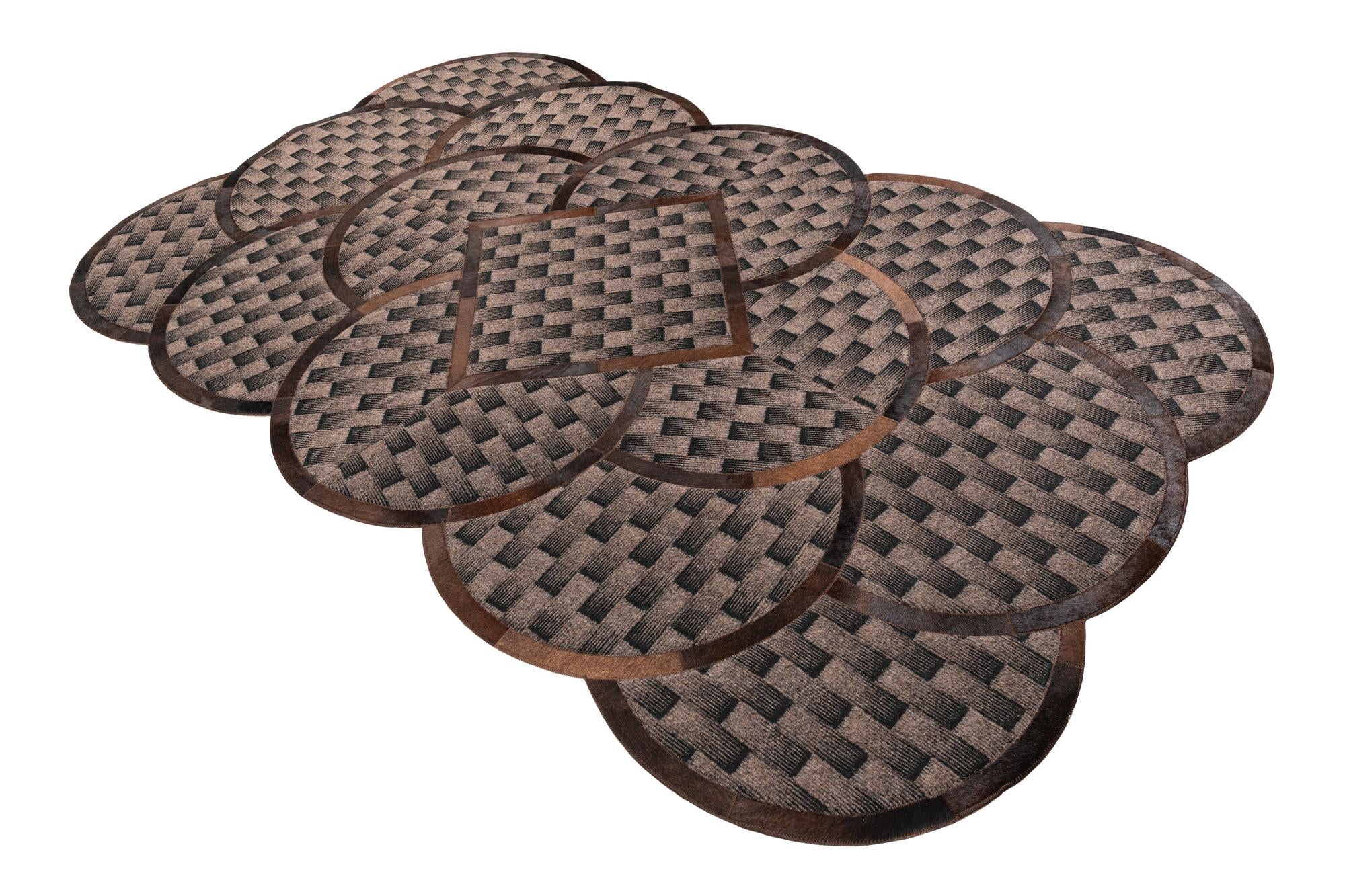 5' x 8' Cowhide Leather Rug
