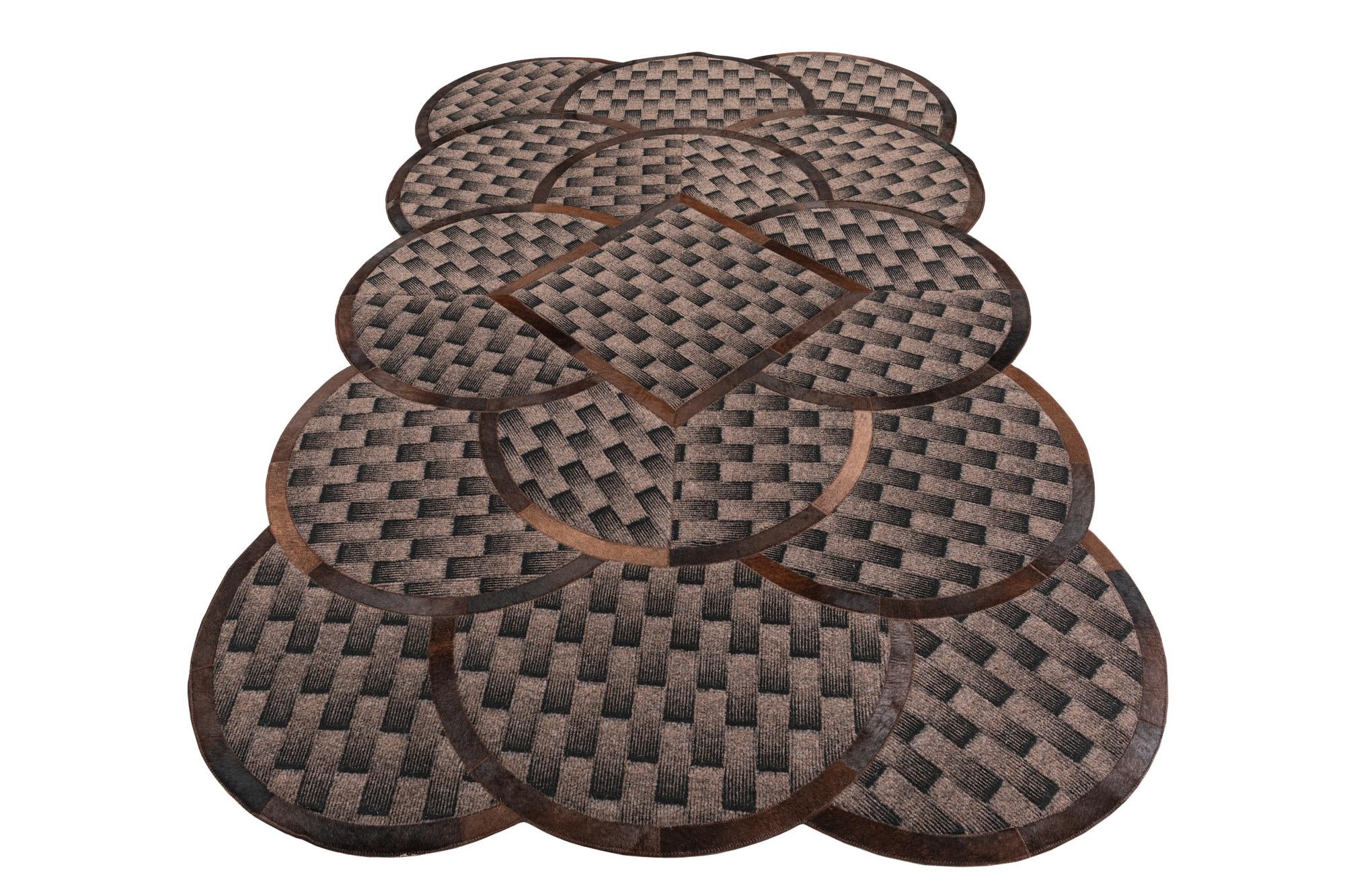 5' x 8' Cowhide Leather Rug