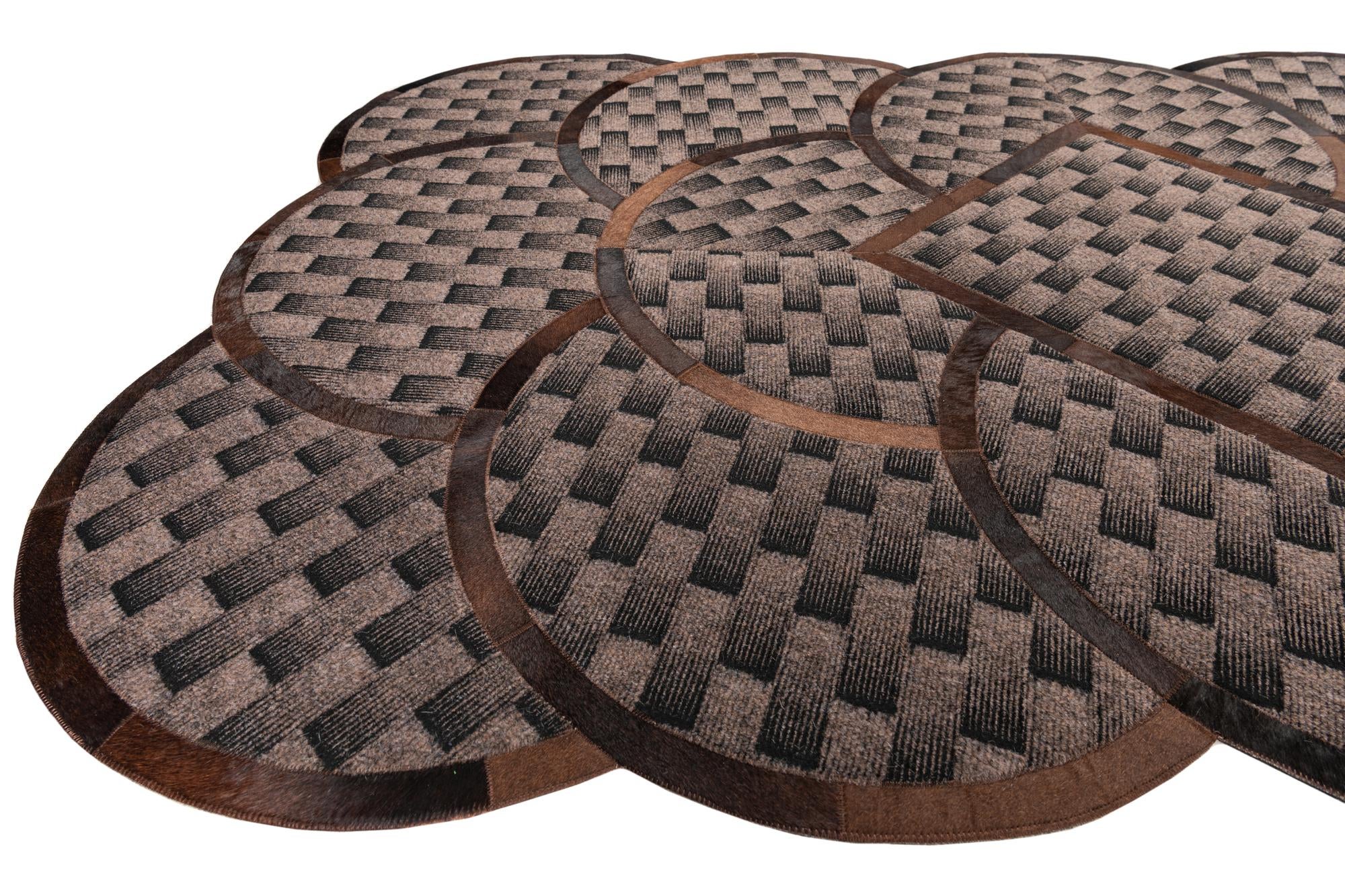 5' x 8' Cowhide Leather Rug