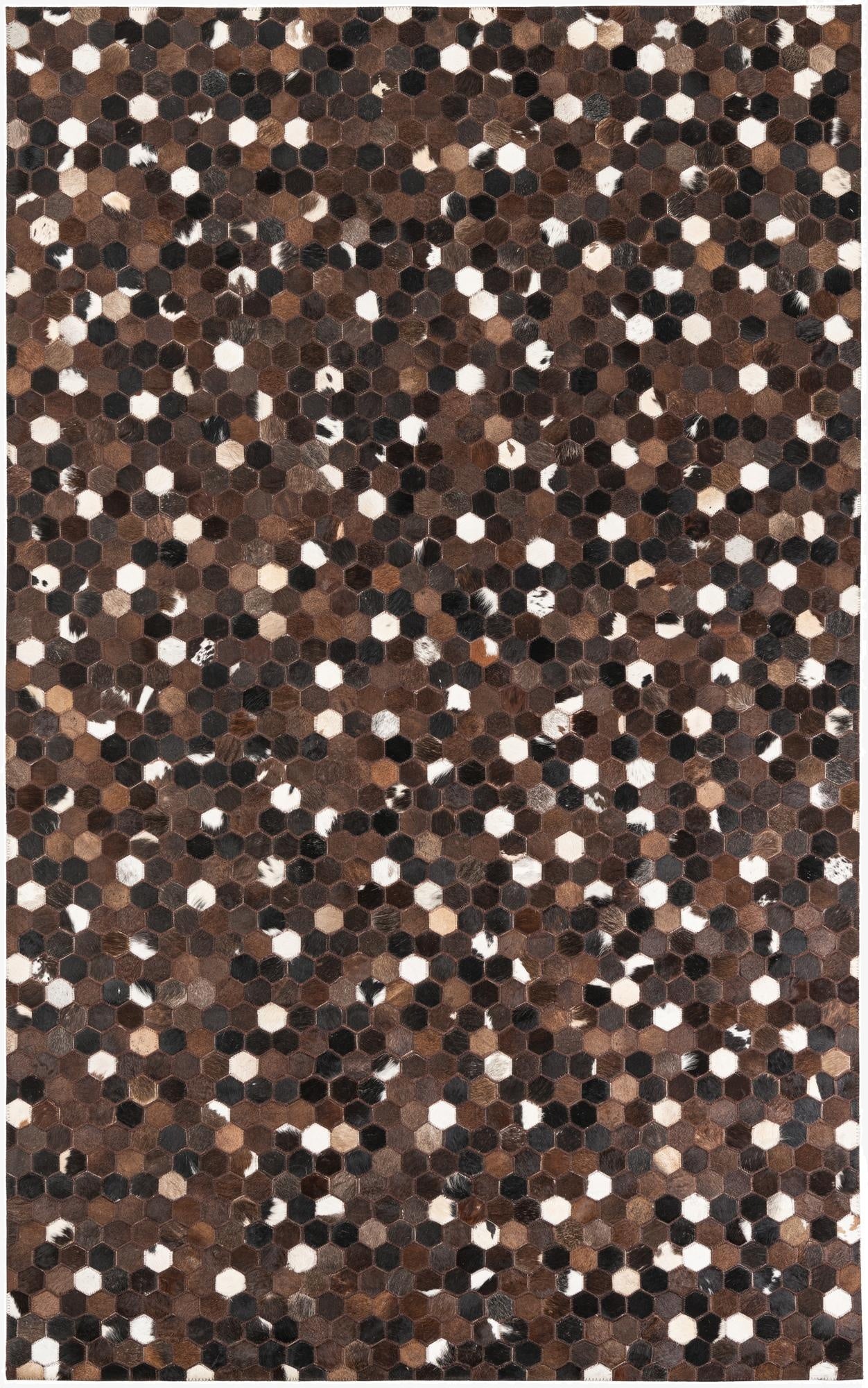 5' x 8' 1 Cowhide Leather Rug