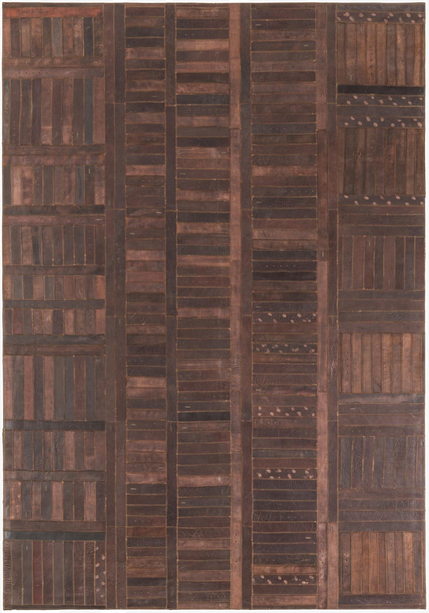 5' 3 x 7' 9 Cowhide Leather Rug