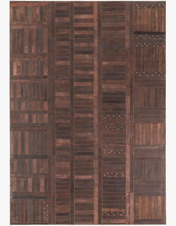 5' 3 x 7' 9 Cowhide Leather Rug