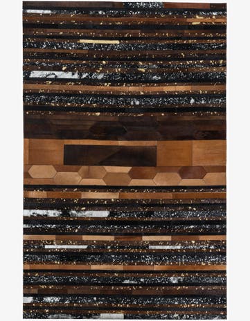 5' 1 x 7' 10 Cowhide Leather Rug